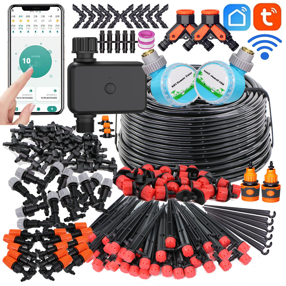 Smart Garden Sprinkler - ระบบรดน้ำในสวนอัจฉริยะ30-50ม. ตัวหยดแบบปรับได้หัวฉีดทำความเย็นละอองอุปกรณ์ชลประทานอัตโนมัติสำหรับเรือนกระจก