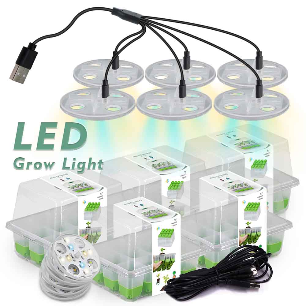 Smart Garden Storage - LED Grow Light Seedling Starter ชุดถาดโปร่งใสในร่มสวนเรือนกระจกดอกไม้พืชเนอสเซอรี่การงอกกล่อง