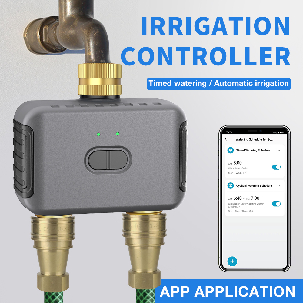 Smart Garden Sprinkler - Tuya 2 โซนรดน้ําจับเวลาสวนชลประทานอัตโนมัติ Controller ระบบรดน้ําหยด Sprinkler