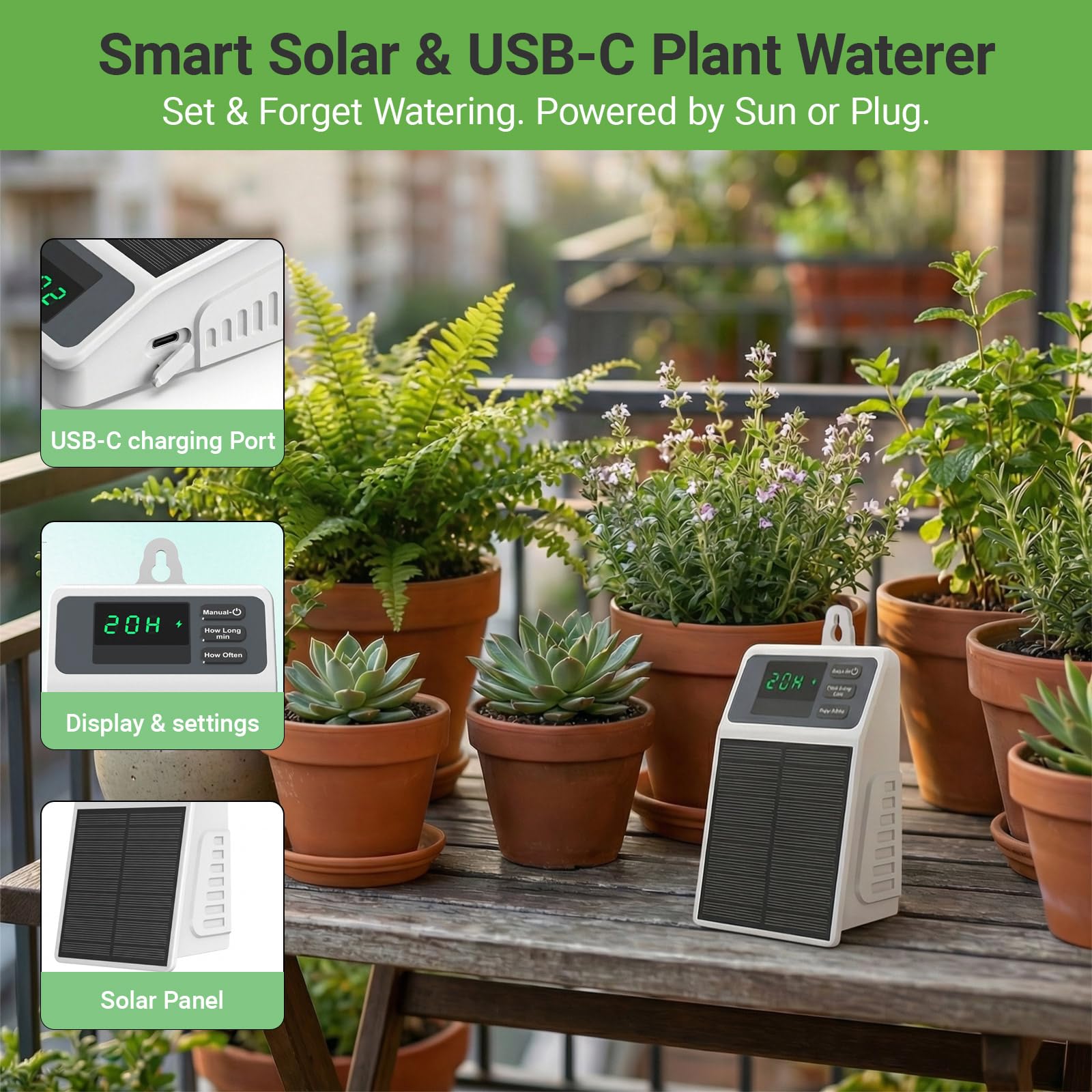ระบบให้น้ำหยดด้วยพลังงานแสงอาท - Smart Garden Sprinkler บทวิจารณ์และราคา