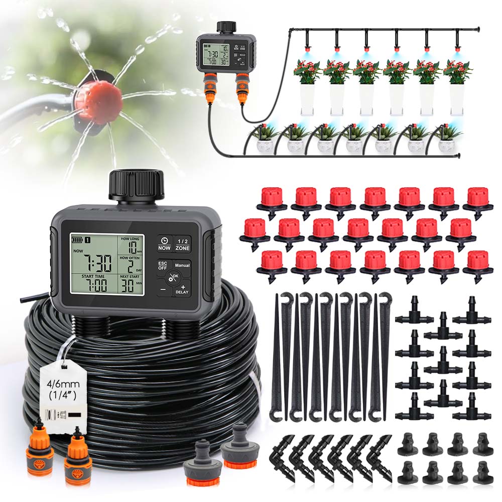 จอแสดงผล LCD แบบสองโซนอิสระ ตั - Smart Garden Sprinkler บทวิจารณ์และราคา