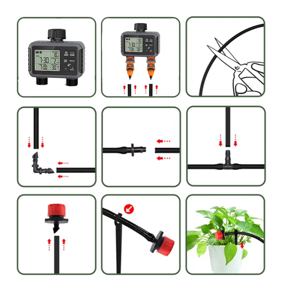 จอแสดงผล LCD แบบสองโซนอิสระ ตั - Smart Garden Sprinkler บทวิจารณ์และราคา
